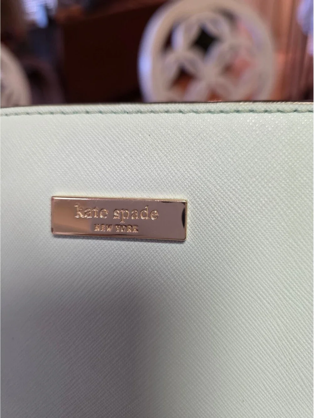 Kate Spade New York Mint Green Saffiano Leather Tote Bag